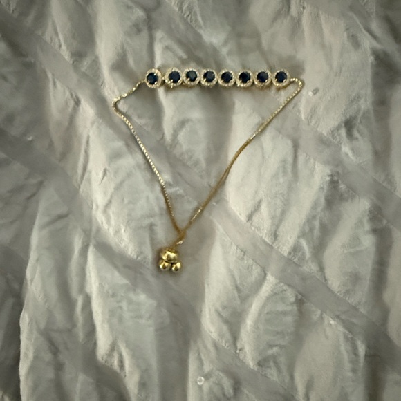 Jewelry - Elegant Gold and Blue Bracelet